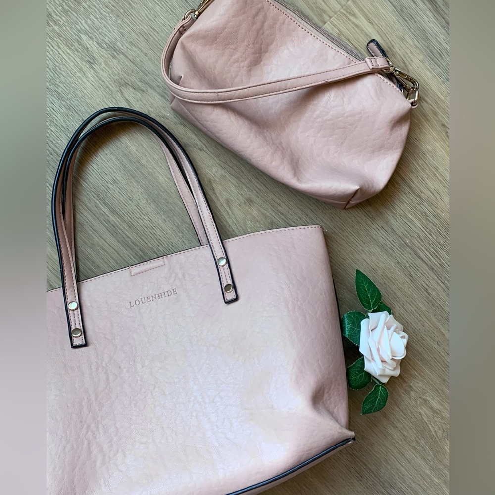 Louenhide Vegan Leather Tote Purse with Mini Bag